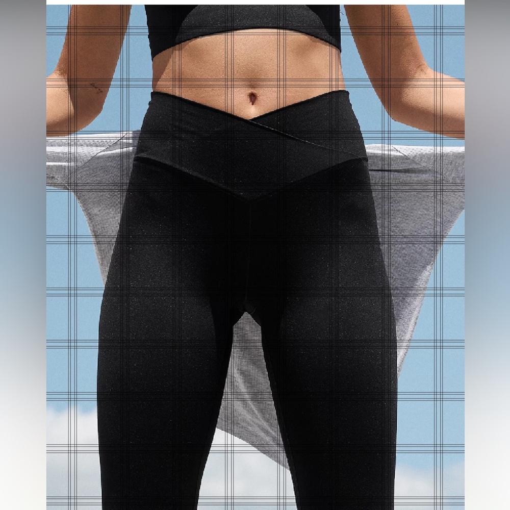 Aerie Offline Real Me Black Leggings crossover Waist Sz M - Picture 7 of 14